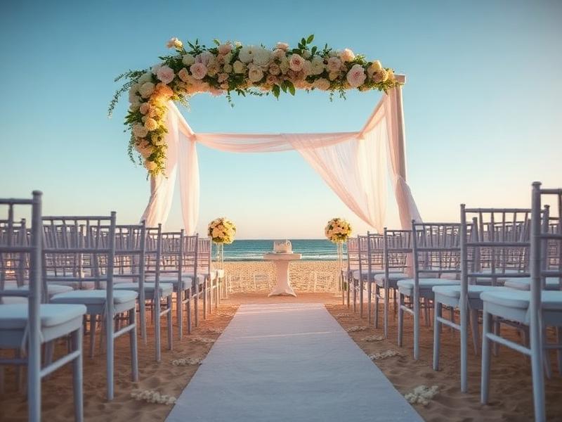 Beach wedding ceremony