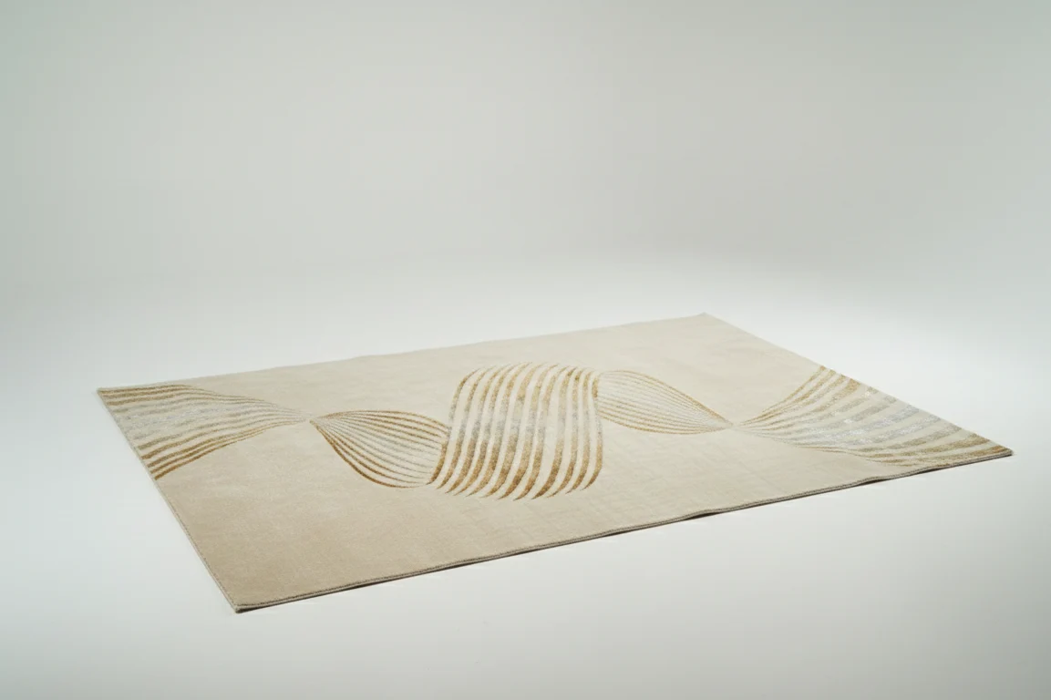 Beige Wave Pattern Rug