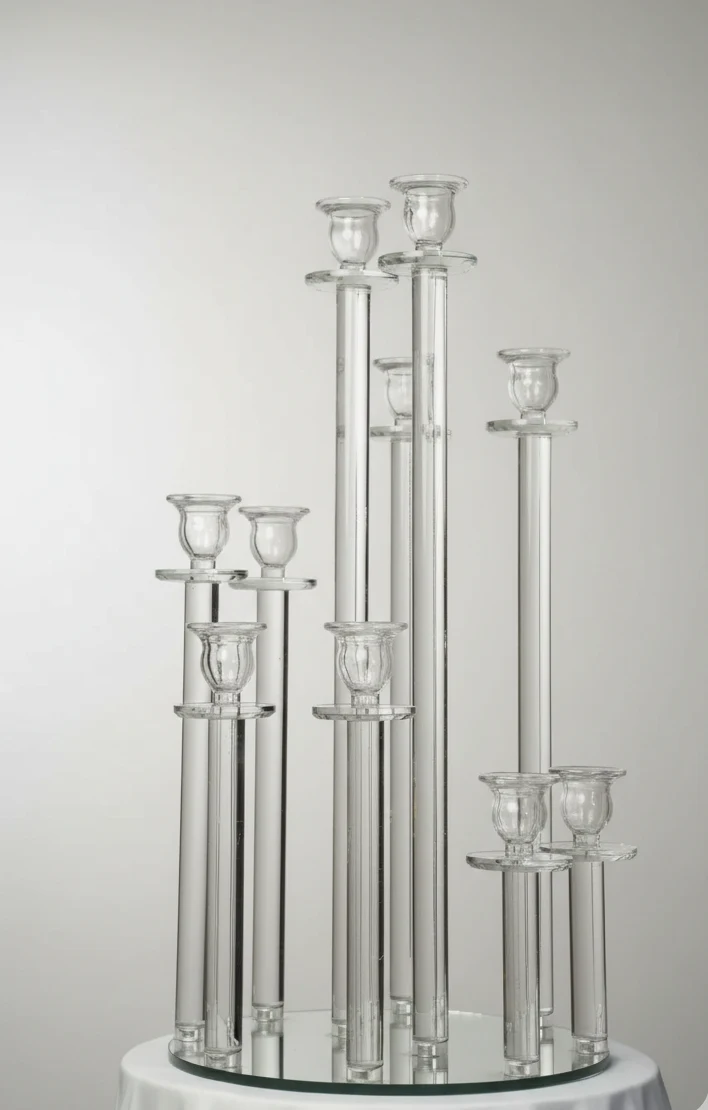 Glass Candelabra without Glass Cylinders