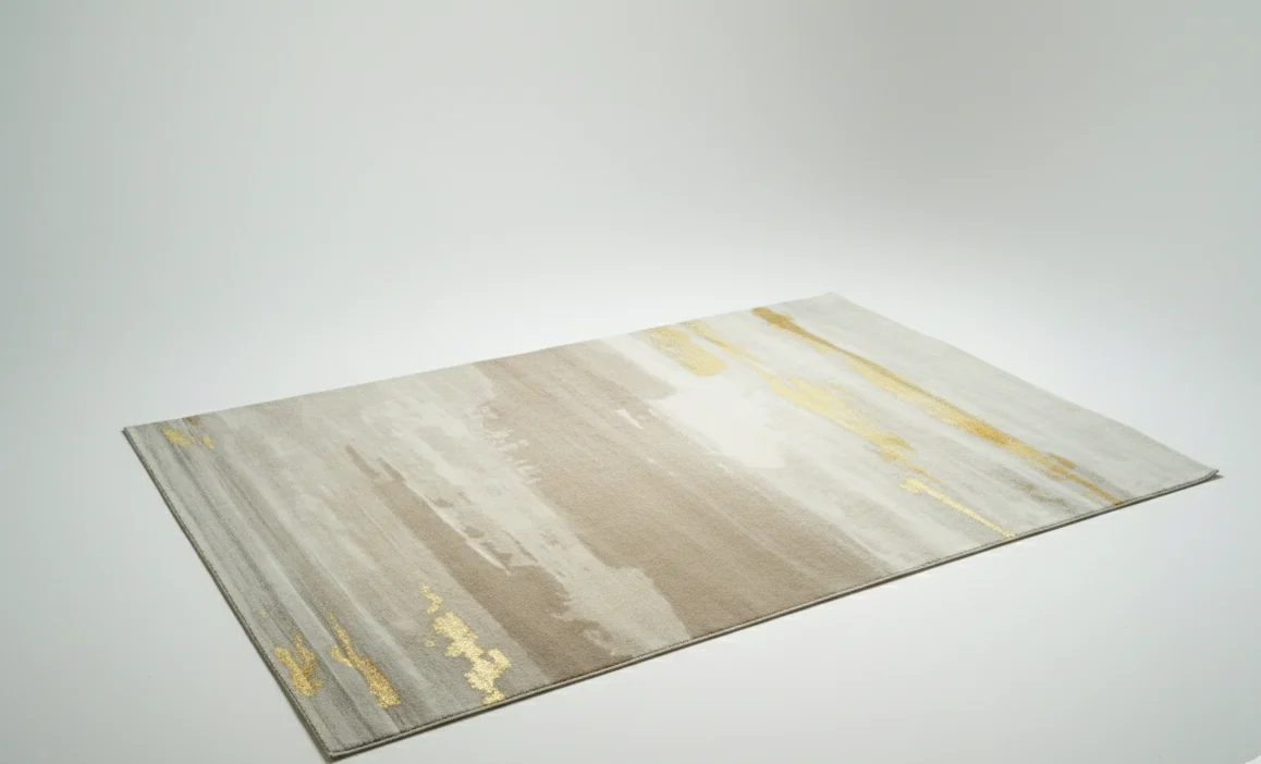 Neutral Gold Abstract Rug