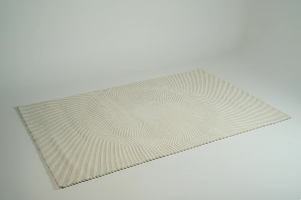 Radial Sunburst Cream Rug