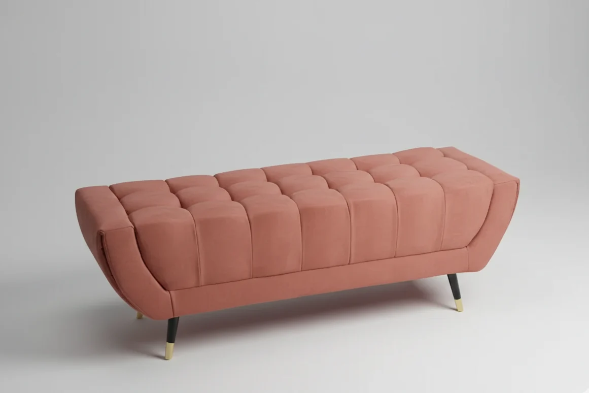 Blush Velvet Ottoman